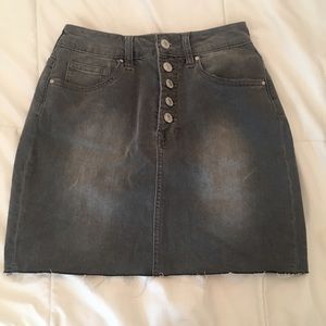 Gray Denim Skirt